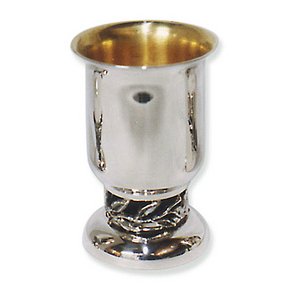 Sterling Silver Kiddush Cup with Leaf Casting