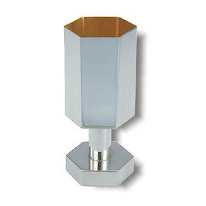 Sterling Silver Kiddush Cup with Hexagonal Shape