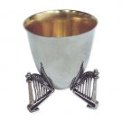 Sterling Silver Kiddush Cup with Harp Legs