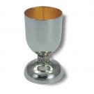 Sterling Silver Kiddush Cup with Four Rows of Pearls
