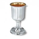 Sterling Silver Kiddush Cup with Traditional Styling and Wide Lip
