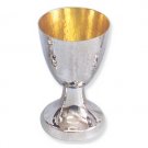 Sterling Silver Hammered Kiddush Cup with Broad Base