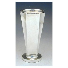 Sterling Silver Kiddush Cup with Octagonal Shape and Round Base