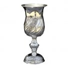 Silver Plated Kiddush Cup – Lines of Swirling Leaves