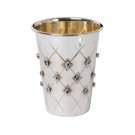 Hazorfim Kiddush Cup without Stem in Rose and Argyle Design