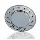 Sterling Silver Kiddush Cup Plate with Rose Design