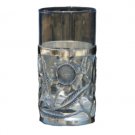 Glass and Silver Plated Kiddush Cup with Giant Flowers