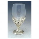 Sterling Silver Kiddush Goblet with Floral Pattern and Swirls