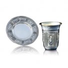Silver Plated Kiddush Cup and Saucer Set with Elite Design