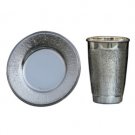 Silver Plated Kiddush Cup with Saucer and Rough Texture