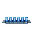 Set of 6 Yair Emanuel Blue Anodized Aluminum Cups with Tray