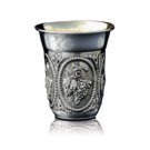 Silver Plated Kiddush Cup with Oval Grapes