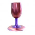 Yair Emanuel Anodize Aluminum Kiddush Cup and Plate in Violet and Pink