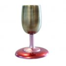 Yair Emanuel Anodize Aluminum Kiddush Cup and Plate in Red and Gold
