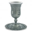 13 cm Pewter and Pearl Kiddush Cup