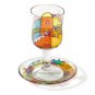 Yair Emanuel Glass Kiddush Cup Set with Jerusalem Panorama