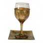 16 Centimeter Kiddush Cup and Plate Set in Dipped Paint