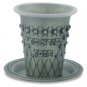9 Centimeter Kiddush Cup and Saucer Set in Pewter with Beading