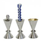 Sterling Silver Three Piece Havdalah Set with Cones