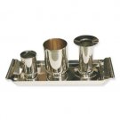 Sterling Silver Havdalah Set with Pearls and Rectangular Tray