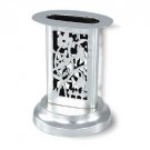 Sterling Silver Havdalah Candleholder with Cut-out Flowers