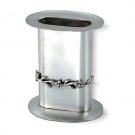 Sterling Silver Havdalah Candleholder with Row of Cast Flowers