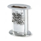 Sterling Silver Havdalah Candleholder with Cast Boreh MeOrei HaEsh