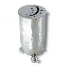 Sterling Silver Spice Box with Three Orb Base and Hammered Pattern