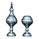 Silver Havdalah Spice Holder with Diagonal Floral Pattern and Vines