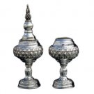 Silver Havdalah Spice Holder with Diamonds and Cords