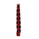 28 CM Havdalah Candle with Red and Blue Braiding