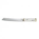 Sterling Silver Challah Knife with Round Handle and Jerusalem Theme