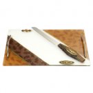 Challah Knife with Autumn Leaves and Plaque