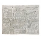 Yair Emanuel Hand Embroidered Challah Cover With Jerusalem City Vistas Design In silver