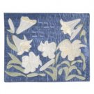 Yair Emanuel Challah Cover with White Lilies in Raw Silk