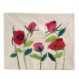 Yair Emanuel Challah Cover with Pink and Red Roses in Raw Silk