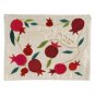 Yair Emanuel Challah Cover with Red Pomegranates and Gold Branches