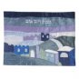 Yair Emanuel Challah Cover with a Purple Scene of Jerusalem in Raw Silk