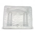 45x55cm Challah Cover with Four Pillar Gateway in White Satin