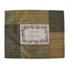 Yair Emanuel Embroidered Challah Cover in Gold and Green Patchwork Design