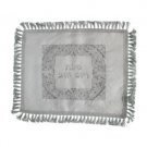 42x52cm Challah Cover with Floral Pattern and Shabbat VeYom Tov in White Satin