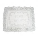 Large Lace Challah Cover with Embroidery and Jeweled Accents