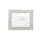 35x45 Challah Cover with Flowers and Lace Trim in White Satin