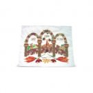 40x50cm Challah Cover with Gateway and Jerusalem in White Silk