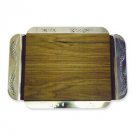 Sterling Silver Shabbat Challah Board with Wheat Design