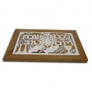Challah Board with Sterling Silver Design Shabbat Ve Yom Tov