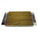 Shabbat Challah Board with Sterling Silver Handles in Wheat Design
