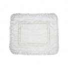 40x50cm Challah Cover with Ruffled Trim and Geometric Pattern in White Satin