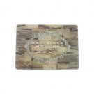 25x35cm Challah Tray with Gold Jerusalem and Hebrew Text in Reinforced Glass