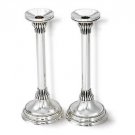 Sterling Silver Shabbat Candlesticks with Drop Shape Ornaments